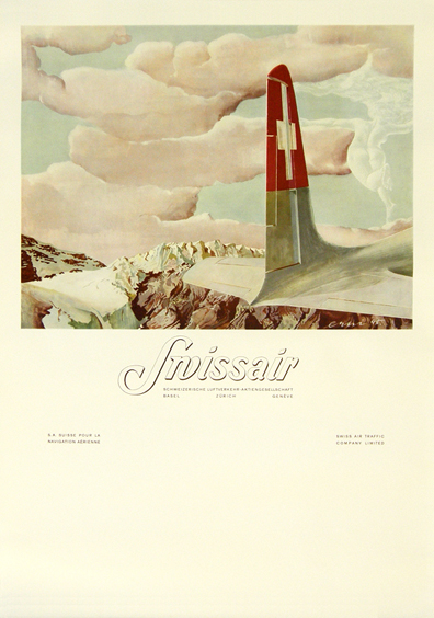 Kleinplakat Swissair Hans Erni 1945